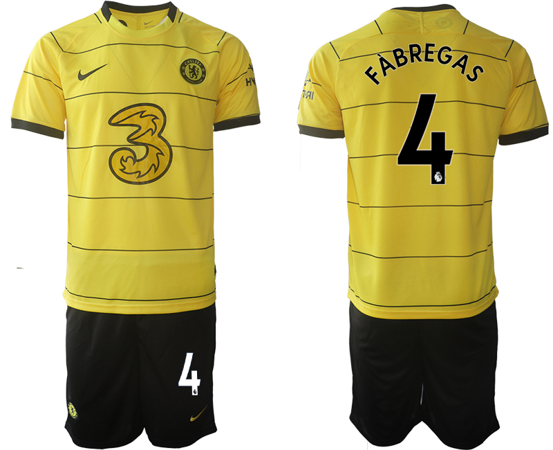Men 2021-2022 Club Chelsea away yellow #4 Soccer Jersey